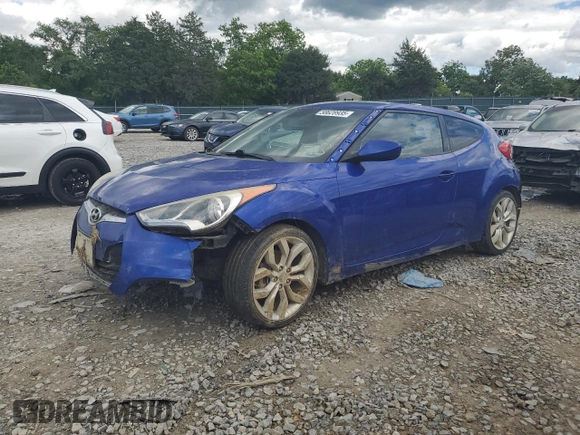 2013 Hyundai Veloster w/Gray Int with VIN KMHTC6AD5DU102803, listed as a Copart auction lot 58628935 with 129,616 mi miles and Salvage title. Bid and sale history available at DreamBid. Image 1.