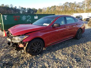 2020 Genesis G80 3.3T Sport with VIN KMTFN4JB1LU339187, listed as a Copart auction lot 46879915 with 37,124 mi miles and Salvage Title. Bid and sale history available at carsss.com. Image 1.
