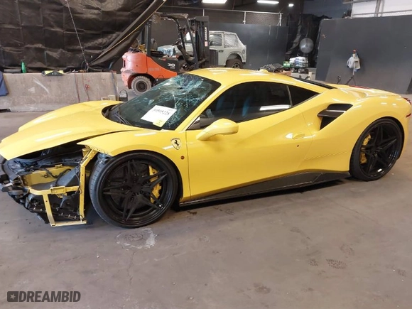 2017 Ferrari 488 GTB with VIN ZFF79ALA1H0224115, listed as a IAAI auction lot 39595228 with NaN miles. Bid and sale history available at carsss.com. Image 14.