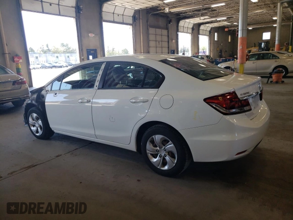 2013 Honda Civic LX with VIN 19XFB2F52DE097346, listed as a Copart auction lot 55396225 with 104,704 mi miles and Salvage Title. Bid and sale history available at DreamBid. Image 2.