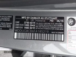 2015 Mercedes-Benz S-Class S 550 with VIN WDDUG8CB6FA185219, listed as a IAAI auction lot 42032135 with 104,346 mi miles. Bid and sale history available at carsss.com. Image 9.