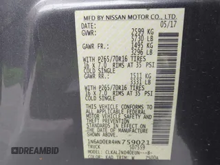 2017 Nissan Frontier SV z VIN 1N6AD0ER4HN759021, wystawiony jako IAAI lot #42459650 z przebiegiem 93 071 mil mil oraz . Historia ofert i sprzedaży dostępna na DreamBid. Obrazek 9.