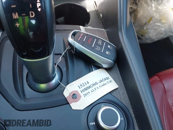 2019 Alfa Romeo Giulia Ti Sport with VIN ZARFAMBN4K7598164, listed as a IAAI auction lot 42146318 with 58,287 mi miles and . Bid and sale history available at DreamBid. Image 11.