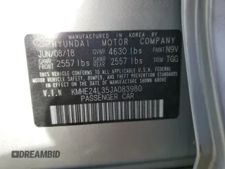 2018 Hyundai Sonata Hybrid SE with VIN KMHE24L35JA083980, listed as a Copart auction lot 81924123 with 35,588 mi miles. Bid and sale history available at carsss.com. Image 14.