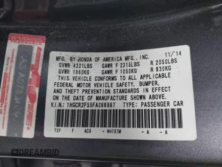 2015 Honda Accord Sport with VIN 1HGCR2F55FA066887, listed as a IAAI auction lot 41937676 with 95,424 mi miles and . Bid and sale history available at DreamBid. Image 9.