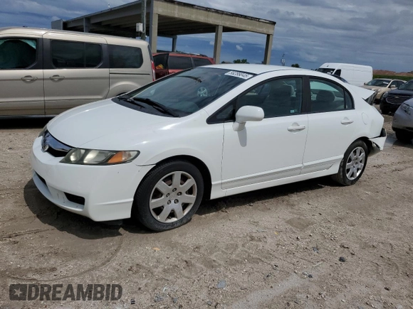 2011 Honda Civic LX with VIN 19XFA1F52BE009180, listed as a Copart auction lot 56288845 with 40,090 mi miles and Non Repairable. Bid and sale history available at DreamBid. Image 1.