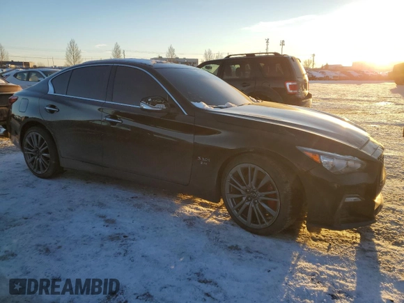 2020 Infiniti Q50 Red Sport 400 with VIN JN1FV7AR3LM660387, listed as a Copart auction lot 87592075 with 34,278 mi miles and Salvage Title. Bid and sale history available at carsss.com. Image 4.