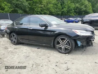 2017 Honda Accord Touring with VIN 1HGCR3F96HA019458, listed as a Copart auction lot 59915105 with 135,739 mi miles and Salvage title. Bid and sale history available at DreamBid. Image 4.