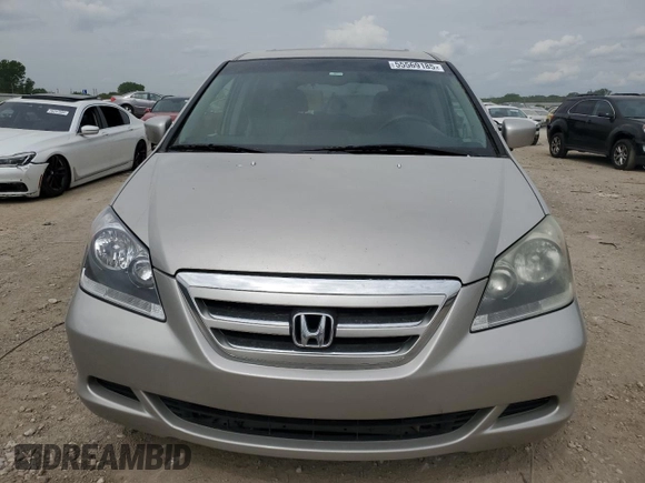 2005 Honda Odyssey EX-L with VIN 5FNRL38705B027709, listed as a Copart auction lot 55569185 with 204,295 mi miles and Clean Title. Bid and sale history available at DreamBid. Image 5.