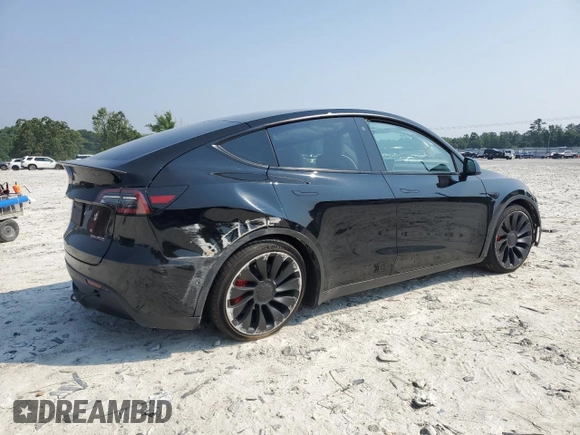 2022 Tesla Model Y Performance with VIN 7SAYGDEF5NF344292, listed as a Copart auction lot 59153775 with Not provided miles and Salvage title. Bid and sale history available at DreamBid. Image 3.