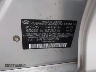 2015 Hyundai Sonata Limited with VIN 5NPE34AF4FH165214, listed as a IAAI auction lot 41738497 with 127,132 mi miles and . Bid and sale history available at carsss.com. Image 9.
