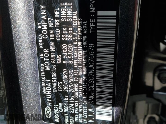 2022 Genesis GV80 z VIN KMUHCESC7NU076679, wystawiony jako Copart lot #57894835 z przebiegiem 49 882 mil mil oraz Szkoda całkowita • Salvage title. Historia ofert i sprzedaży dostępna na DreamBid. Obrazek 13.
