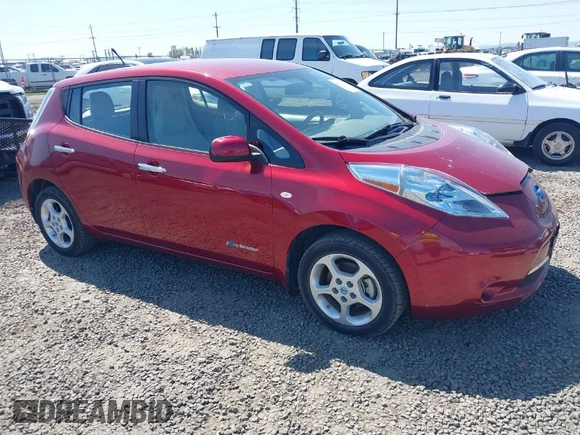 2012 Nissan LEAF SL with VIN JN1AZ0CP0CT025747, listed as a IAAI auction lot 42021121 with 50,344 mi miles. Bid and sale history available at carsss.com. Image 1.