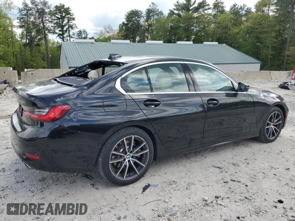 2020 BMW 3 Series 330i with VIN 3MW5R1J05L8B16852, listed as a Copart auction lot 56912105 with 75,379 mi miles and Salvage title. Bid and sale history available at DreamBid. Image 3.