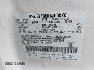 2009 Ford Escape Limited с VIN 1FMCU94G79KC56551, выставлен на аукционе IAAI как лот 42187404 с пробегом 251 062 миль миль и . История ставок и продаж доступна на DreamBid. Изображение 9.