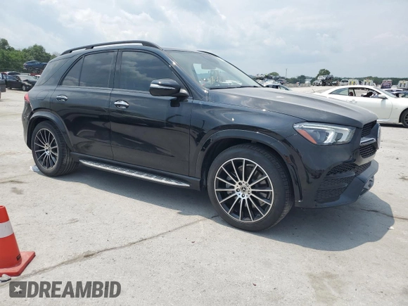 2023 Mercedes-Benz GLE 450 with VIN 4JGFB5KBXPA942055, listed as a Copart auction lot 59497515 with 24,857 mi miles and Salvage title. Bid and sale history available at DreamBid. Image 4.