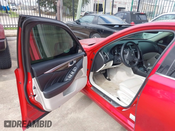 2017 Infiniti Q50 Red Sport 400 with VIN JN1FV7AR4HM870570, listed as a IAAI auction lot 41510557 with 1 mi miles. Bid and sale history available at carsss.com. Image 18.