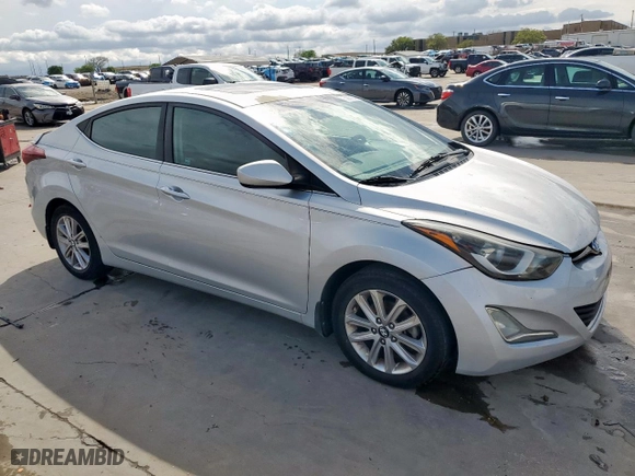 2015 Hyundai Elantra Limited with VIN 5NPDH4AE0FH605725, listed as a Copart auction lot 50882045 with 170,385 mi miles and Salvage Title. Bid and sale history available at carsss.com. Image 4.