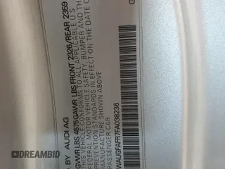 2015 Audi A5 Premium z VIN WAUGFAFR7FA038236, wystawiony jako Copart lot #56318175 z przebiegiem 85 407 mil mil oraz Szkody całkowita. Historia ofert i sprzedaży dostępna na DreamBid. Obrazek 12.