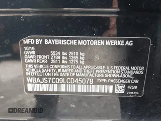 2020 BMW 5 Series M550i xDrive z VIN WBAJS7C09LCD45078, wystawiony jako IAAI lot #41850274 z przebiegiem 75 613 mil mil oraz . Historia ofert i sprzedaży dostępna na DreamBid. Obrazek 9.