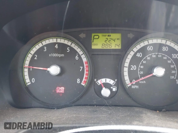 2009 Kia Rio LX with VIN KNADE243896483683, listed as a IAAI auction lot 42061404 with 88,614 mi miles. Bid and sale history available at carsss.com. Image 7.