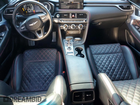 2023 Genesis G70 3.3T with VIN KMTG54TE5PU117687, listed as a Copart auction lot 76373174 with 41,892 mi miles and Salvage Title. Bid and sale history available at carsss.com. Image 8.
