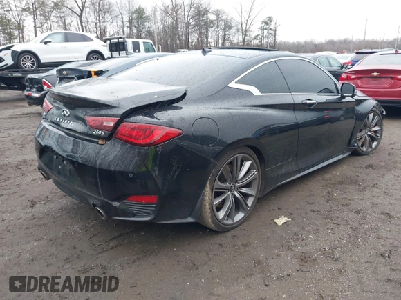 2021 Infiniti Q60 Red Sport 400 with VIN JN1FV7LL6MM560293, listed as a IAAI auction lot 41159901 with 38,172 mi miles and . Bid and sale history available at DreamBid. Image 4.