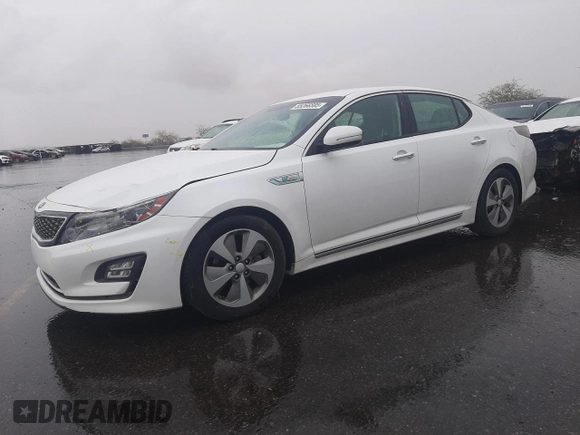 2015 Kia Optima EX with VIN KNAGN4AD7F5081869, listed as a Copart auction lot 55266585 with 106,830 mi miles and Salvage title. Bid and sale history available at DreamBid. Image 1.