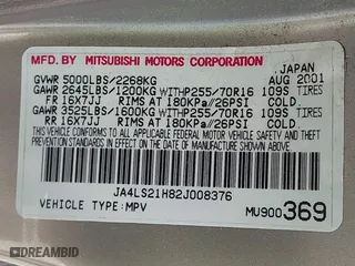 2002 Mitsubishi Montero Sport ES with VIN JA4LS21H82J008376, listed as a IAAI auction lot 41511687 with 136,759 mi miles. Bid and sale history available at carsss.com. Image 9.