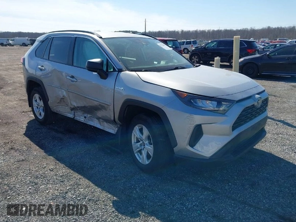 2021 Toyota RAV4 Hybrid LE with VIN 4T3LWRFV2MU025129, listed as a IAAI auction lot 41758285 with 71,990 mi miles. Bid and sale history available at carsss.com. Image 1.