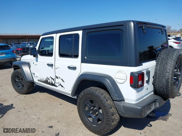 2018 Jeep Wrangler Unlimited Sport S with VIN 1C4HJXDG0JW140869, listed as a IAAI auction lot 41623256 with 112,197 mi miles. Bid and sale history available at carsss.com. Image 3.