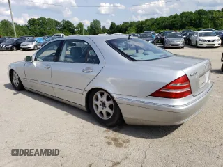 2001 Mercedes-Benz S-Class with VIN WDBNG70J31A196545, listed as a Copart auction lot 55136534 with 168,841 mi miles and Non Repairable. Bid and sale history available at carsss.com. Image 2.