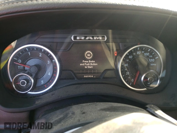 2020 Ram 2500 Laramie with VIN 3C6UR5FL5LG241405, listed as a Copart auction lot 87910155 with 85,904 mi miles and Salvage Title. Bid and sale history available at carsss.com. Image 9.