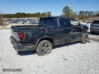 2021 Honda Ridgeline RTL-E with VIN 5FPYK3F78MB027691, listed as a Copart auction lot 46809485 with 59,112 mi miles and Salvage Title. Bid and sale history available at carsss.com. Image 3.