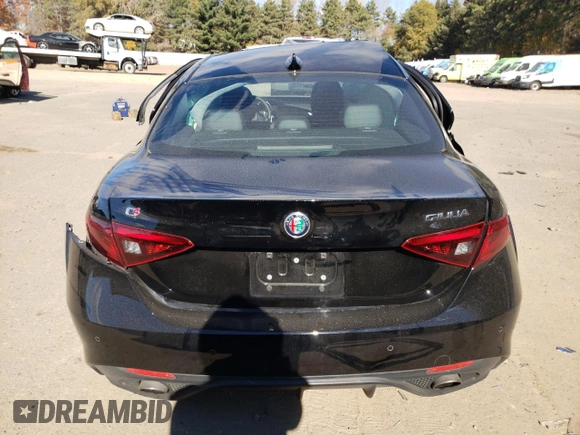 2019 Alfa Romeo Giulia Ti Sport with VIN ZARFANBNXK7605785, listed as a Copart auction lot 77092974 with 0 mi miles and Salvage Title. Bid and sale history available at carsss.com. Image 6.