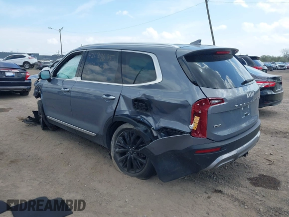 2022 Kia Telluride SX with VIN 5XYP5DHCXNG312382, listed as a IAAI auction lot 42129635 with 28,637 mi miles and . Bid and sale history available at DreamBid. Image 3.