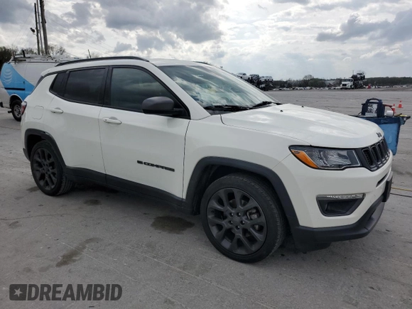 2021 Jeep Compass 80th Anniversary with VIN 3C4NJCEB7MT535933, listed as a Copart auction lot 50808025 with 70,995 mi miles and Salvage Title. Bid and sale history available at carsss.com. Image 4.