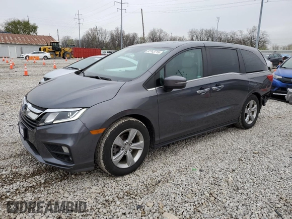 2018 Honda Odyssey EX-L with VIN 5FNRL6H78JB091153, listed as a Copart auction lot 52743715 with 69,849 mi miles and Salvage Title. Bid and sale history available at DreamBid. Image 1.