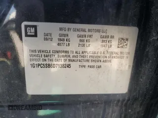 2013 Chevrolet Cruze 1LT with VIN 1G1PC5SB6D7138245, listed as a Copart auction lot 49484415 with 176,078 mi miles and Salvage Title. Bid and sale history available at DreamBid. Image 14.
