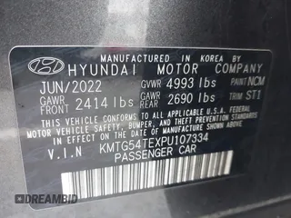 2023 Genesis G70 3.3T with VIN KMTG54TEXPU107334, listed as a IAAI auction lot 41565440 with 19,816 mi miles and . Bid and sale history available at carsss.com. Image 9.