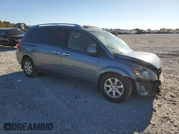 2008 Nissan Quest SL with VIN 5N1BV28U38N111276, listed as a Copart auction lot 76967564 with 0 mi miles and Salvage Title. Bid and sale history available at carsss.com. Image 4.