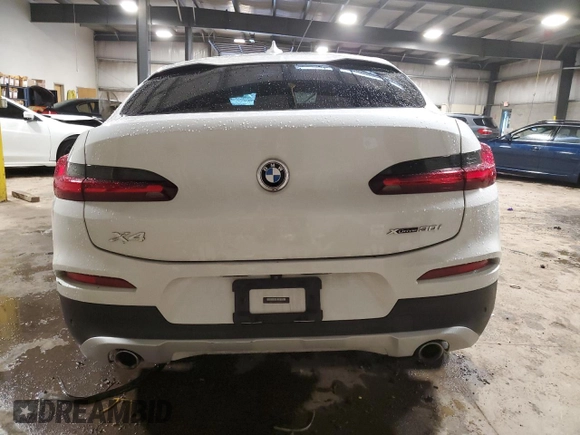 2021 BMW X4 xDrive30i with VIN 5UX2V1C01M9H64891, listed as a Copart auction lot 56797025 with Not provided miles and Salvage title. Bid and sale history available at DreamBid. Image 6.