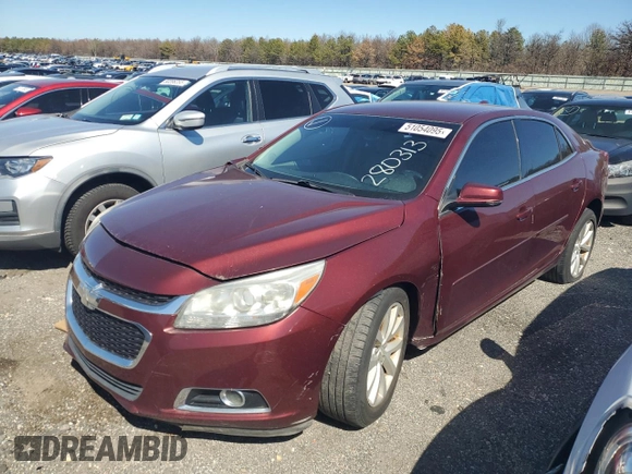 2015 Chevrolet Malibu LT with VIN 1G11D5SLXFF280313, listed as a Copart auction lot 51054095 with 87,910 mi miles and Non Repairable. Bid and sale history available at DreamBid. Image 1.