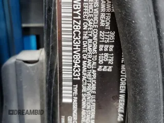 2017 BMW i3 z VIN WBY1Z8C33HV894331, wystawiony jako Copart lot #56487745 z przebiegiem 90 169 mil mil oraz Szkody całkowita. Historia ofert i sprzedaży dostępna na DreamBid. Obrazek 12.
