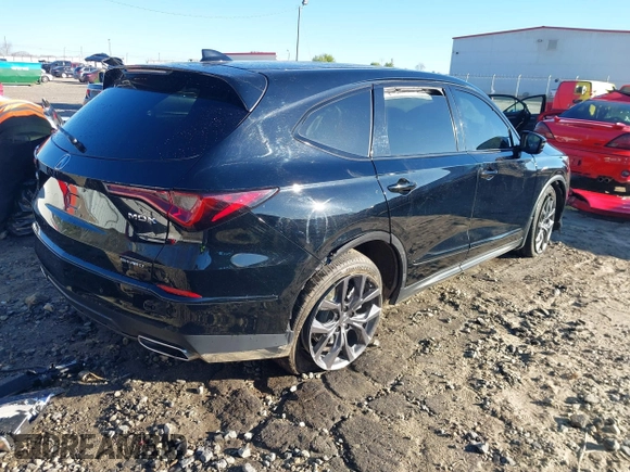 2023 Acura MDX w/A-Spec Package with VIN 5J8YE1H09PL008056, listed as a IAAI auction lot 41856240 with 52,891 mi miles. Bid and sale history available at carsss.com. Image 4.