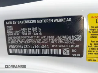 2020 BMW 2 Series 230i with VIN WBA2M7C02L7E85044, listed as a IAAI auction lot 41625210 with 27,232 mi miles. Bid and sale history available at carsss.com. Image 9.