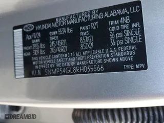 2024 Hyundai Santa Fe Calligraphy with VIN 5NMP54GL8RH035566, listed as a Copart auction lot 88869965 with 19,144 mi miles and Salvage Title. Bid and sale history available at carsss.com. Image 14.
