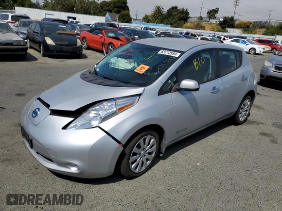 2015 Nissan LEAF SV with VIN 1N4AZ0CP2FC335101, listed as a Copart auction lot 63713993 with 0 mi miles. Bid and sale history available at carsss.com. Image 1.