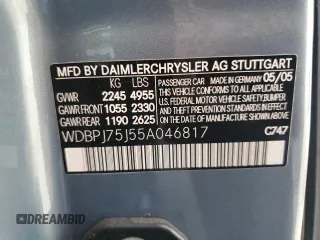2005 Mercedes-Benz CL 500 z VIN WDBPJ75J55A046817, wystawiony jako Copart lot #53755455 z przebiegiem 178 198 mil mil oraz Szkody całkowita. Historia ofert i sprzedaży dostępna na DreamBid. Obrazek 12.
