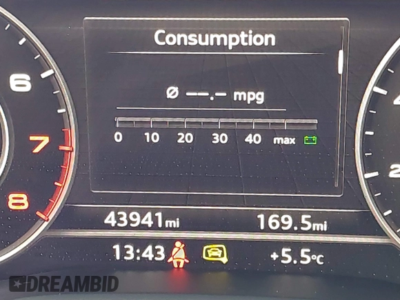 2017 Audi A4 with VIN WAUPNAF49HA176712, listed as a IAAI auction lot 41447809 with 43,941 mi miles and . Bid and sale history available at DreamBid. Image 16.